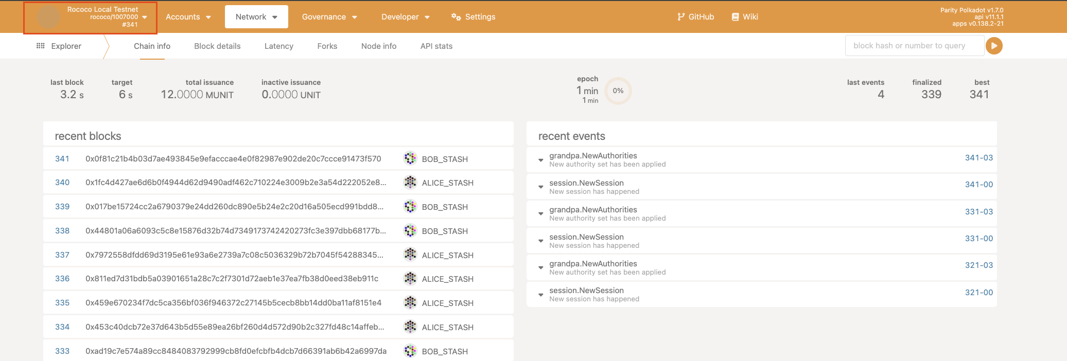 Relay Chain network explorer